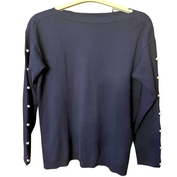 Talbots sweater with pearl sleeve embellishments. Size Sp - Picture 1 of 3